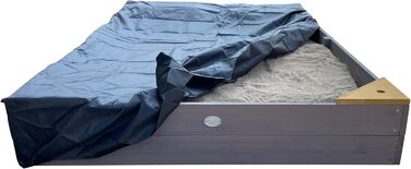 Дерев'яний пісочниця AXI Kelly з лавкою, сидіннями та контейнерами для води | Пісочниця для дітей сірого та коричневого кольору | 180 x 115 см