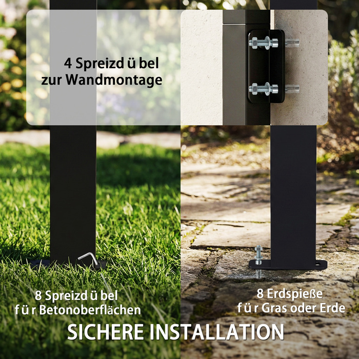 Газонний павільйон 2,44 x 1,48 м з похилим дахом, садовий павільйон/альтанка з захистом від УФ-випромінювання 50+ у темно-сірому кольорі