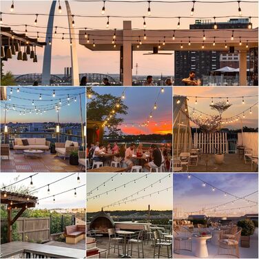 Світлодіодна гірлянда для зовнішнього використання Svater, 30 метрів, E27, IP65, 2700K, тепле біле світло, для саду, тераси, вечірок