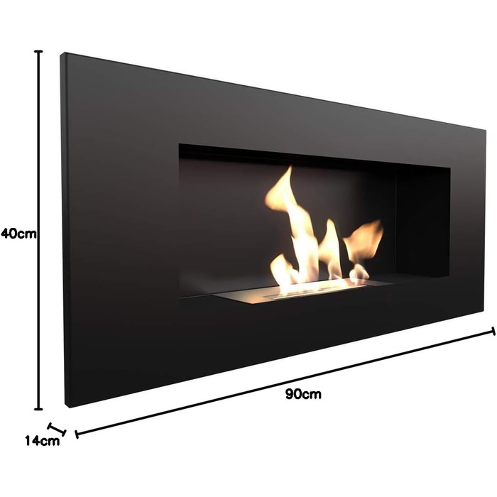 Біокамін Kratki DELTA2 400х900 см 0,5 л Чорний Настінний камін на етанолі Протестовано TV