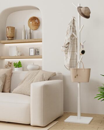 Дерев'яна вішалка для одягу Yawinhe, 180 см, 8 гачків, 3 рівня, для передпокою