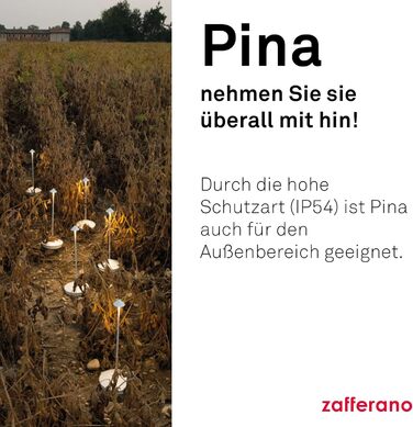 Zafferano Pina - Бездротова настільна лампа з сенсорним керуванням, 29 см, регулювання яскравості, для дому та саду