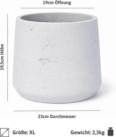 Вазон Patt Pflanzgefäß Grau L: бетонний вазон для дому та саду, XL (23x19x19.5 см)