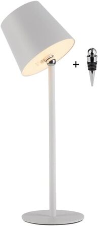 LED настільна лампа SellTec на акумуляторі, USB, біла, диммувана, IP54 для саду, кемпінгу, балкону або тераси