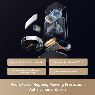 Робот-пилосос Mova V50 Ultra Complete з функцією миття: 24000 Па, 6 см перешкода, RGB AI, LED, 80°C миття, 63°C сушка, DuoSolution, Tricut