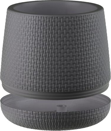 Верденія Горщик для квітів Агат Сірий, 23 см - пластиковий горщик для дому та саду