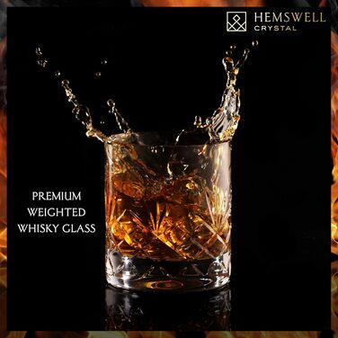 Склянка для віскі Glenrigg 310 мл – Tumbler з кришталю без свинцю з важким дном та подарунковою коробкою – ідеально для скотчу, бурбону та односолодового віскі