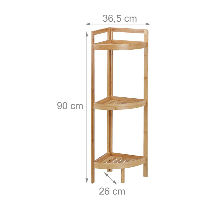 Бамбукова кутова полиця Relaxdays з 3 полицями