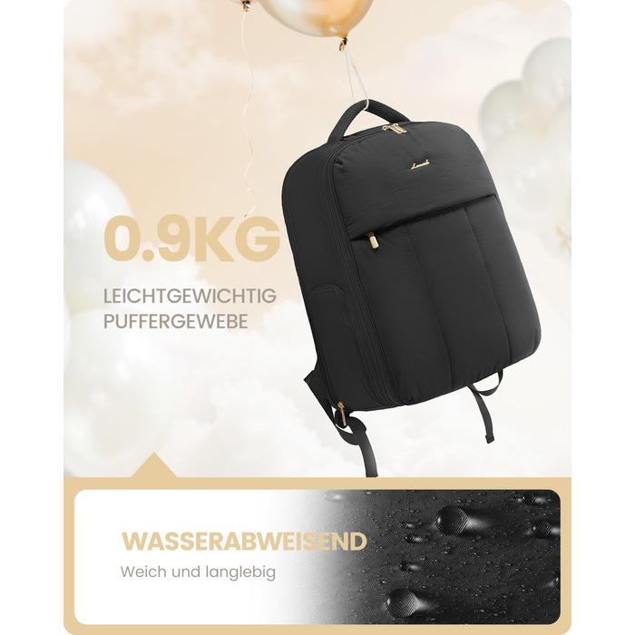 Чорний жіночий рюкзак LOVEVOOK 40L для подорожей з відділенням для ноутбука 17