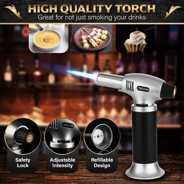 Набір для копчення коктейлів з ліхтариком: Раух-Ей для віскі та бурбон. Набір для копчення напоїв з коробкою, трісками та аксесуарами.