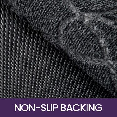 Килимок для дому та вулиці DEXI, 60 x 90 см, антиковзаючі, миється, вологостійкий, сірий