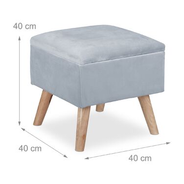 Relaxdays М'який пуф з місцем для зберігання