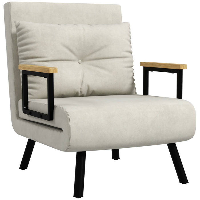 Крісло-релакс у скандинавському стилі, крісло для відпочинку, крісло для читання. В комплекті подушка з ґудзиковою обтяжкою, кремово-білого кольору.