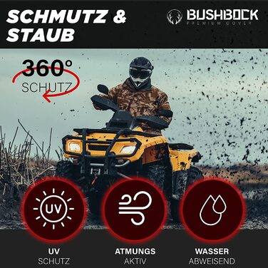 Чохол BUSHBOCK Premium Quad з покриттям з ТПУ-захисний чохол для квадроцикла-надміцний (Чорний, XL) Чорний XL