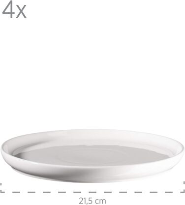 Серія Finaro, набір посуду гастрономічної якості на 4 особи, скандинавський дизайн, комбінований сервіз із 16 предметів, міцна порцеляна, (білий), 931618