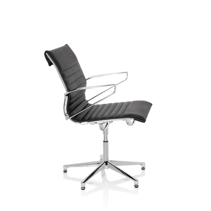 Крісло для конференцій / Крісло для відвідувачів PARIBA V IV Leather Black HJH OFFICE