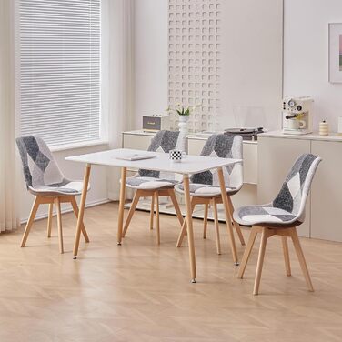 Обідні стільці GrandCA HOME, чорні з білим, 2 шт. - дерев'яні, ретро-дизайн, для кухні та офісу