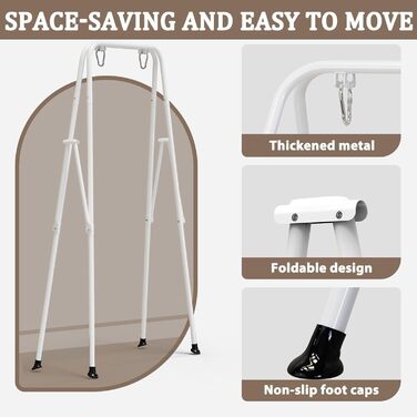 Дитяча гойдалка для саду з м'яким сидінням, чорна. Складана гойдалка з металевим каркасом для дому та вулиці. Легка у збиранні та зберіганні.