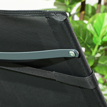 Крісло-гойдалка для саду, розкладне, з підголівником, 155 см x 61 см x 88 см, чорне