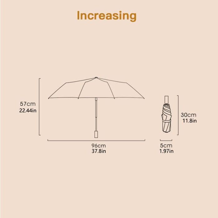 Парасолька Bifrost Umbrella Ø 100 см з ергономічною ручкою з відкритим і автоматичним дизайном, золотим покриттям від пошкоджень вологою, захистом від ультрафіолету, для чоловіків/жінок/дівчат Чорний