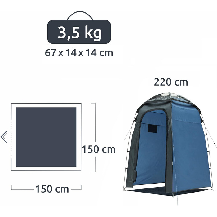 Ваш GEAR Aquila - душова кабіна з куполом, переодягальня з висотою стоячи, намет для обладнання, окреме дно, 5000 мм, UV 50+