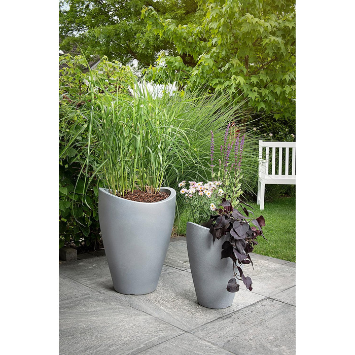 Ваза висока Scheurich Wave Globe, 29.8 см, 40 см, 6 л, сірий камінь