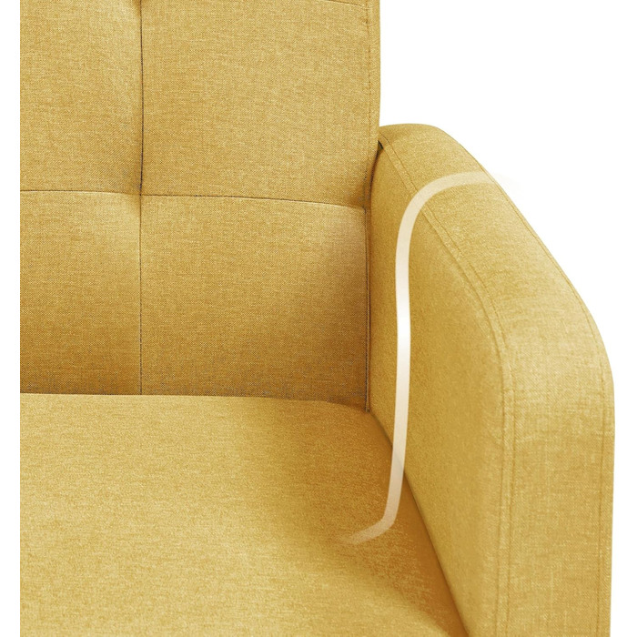 Крісло-мішок Yaheetech з підлокітниками, жовте, з поліестеру, 136 кг, для вітальні