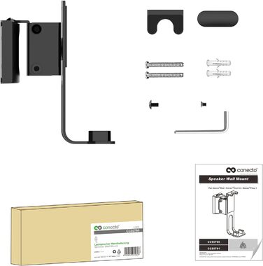 Підставка для SONOS ONE та Play:1 Conecto CC50596-2 (2 шт.) - білий колір, висота 71.6 см, максимальне навантаження 3 кг, з кабелеуправлінням