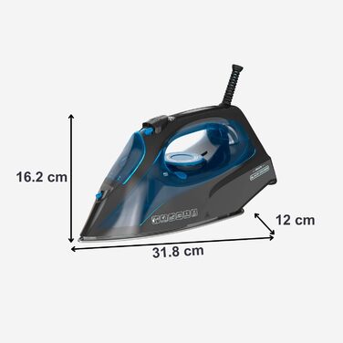 Праска з парою BLACK+DECKER BXIR2605E | 2600W | Потужний паровий удар 170 г/хв | Безперервний струмінь пари 40 г/хв | Нержавіюча сталь, захист від накипу, самоочищення | Ефективно видаляє віруси та бактерії