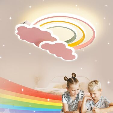 Світлодіодний дитячий стельовий світильник Clouds Rainbow Dimmable з дистанційним керуванням, нічник, 45см