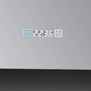 Дзеркало для ванної кімнати LISA LED 80x60 см з підсвічуванням, розеткою та годинником. Сенсорне регулювання, 3 кольори світла, антизапар.