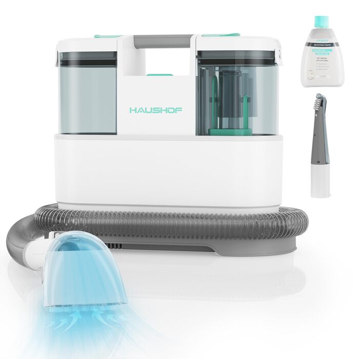 HAUSHOF StainZapper Pro: Миючий пилосос для килимів та меблів, 450W, 12kPa, 1.5+0.8L, з миючим засобом та щіткою для швів. Ефективний видалення плям з килимів, диванів, меблів та авто. Модель HH23111