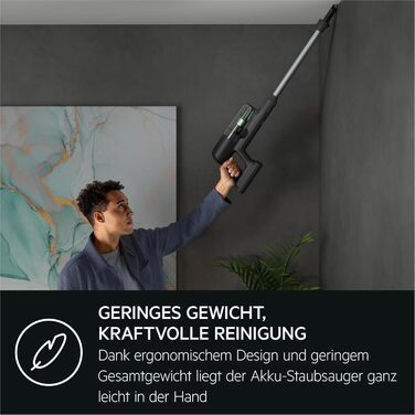 Акумуляторний пилосос AEG Serie 7000 Granitgrau: потужний, легкий (2,2 кг), ергономічний, з 70% перероблених матеріалів, до 50 хв роботи, 120 м², 2в1, 5-рівнева фільтрація, для всіх типів підлоги, автоматичний, сірий, AP71UB14AM