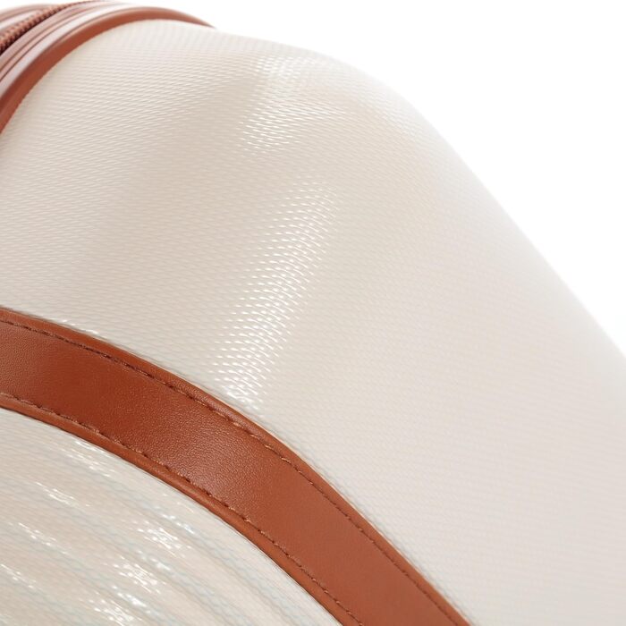 Набір валіз FERGÉ з твердим корпусом (5 шт.) Milano: 3 розміри + сумка для подорожей + органайзер для туалетних речей - 3 шт. Чотирьохколісні валізи, легкі, чорні (великий кофр 65 см, бежево-коричневий)