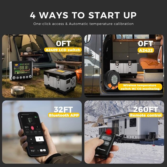 Дизельний опалювач 8kW з Bluetooth, автоматичний старт/стоп, для вантажівок та фургонів (Tb10pro)