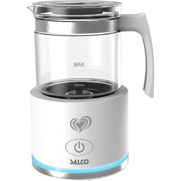 Індукційний скляний піноутворювач молока Salco SMI-600, для холодного та теплого, білий, ідеальна молочна піна, капучино, латте макіато, кава з льодом