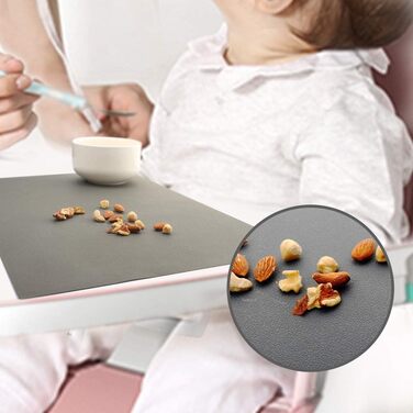 Силіконові серветки на стіл, овальні серветки для обіднього столу, набір 4 шт, неслизькі, водонепроникні, термостійкі, килимки для тераси (темно-сірий)