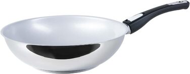 Сковорода Вок Genius Cerafit Steel 28 см-сковорода з нержавіючої сталі з високим бортиком підходить для всіх типів плит індукційна
