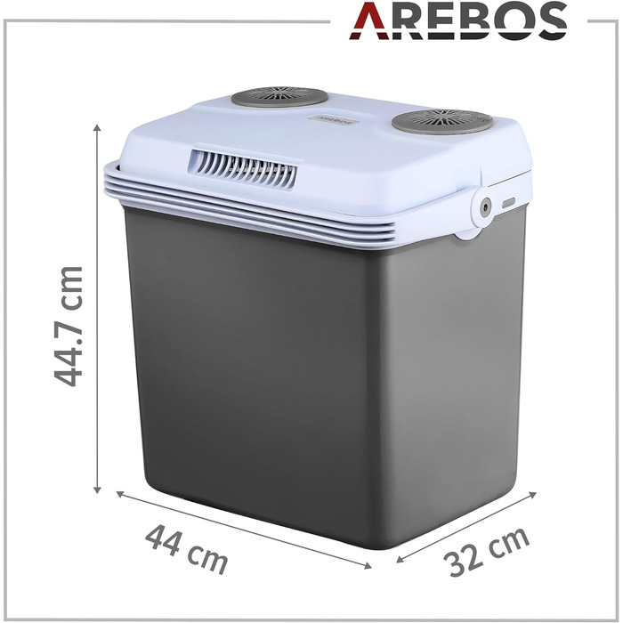 Кулер Arebos на 25 літрів для охолодження та збереження тепла Міні-холодильник Термоелектричний охолоджувач з режимом ECO 12/230 В для автомобіля та розетки електричний кулер Антрациту