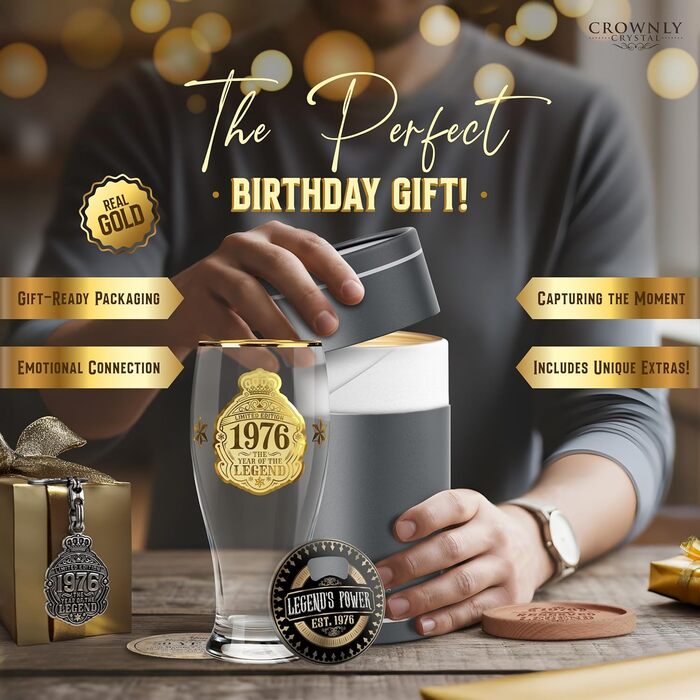 Пивний келих з гравіюванням 570 мл, 50 років, Персоналізований подарунок для чоловіка, тата, декор, безбарвний