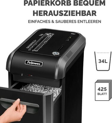 Fellowes Aktenvernichter High Security P5: Шредер для офісу, Microcut, 30л кошик, 2000 частинок/лист