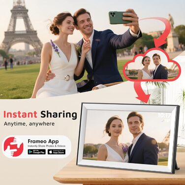 Цифровий фоторамка Hesmor 15.6 дюймів з Wi-Fi, FHD 1920*1080, IPS, сенсорний екран, 32GB, автоповорот, Frameo App
