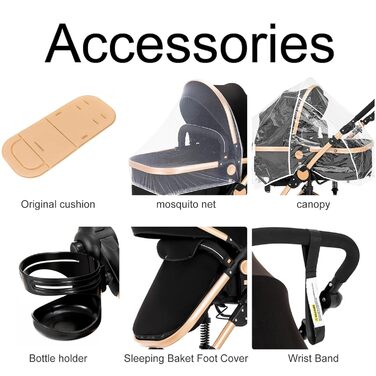 Дитяча коляска 3 в 1, комбінована модель 588 Black з алюмінієвим каркасом, комплект з двома режимами, складна конструкція