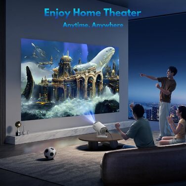 Портативний проєктор Mini Beamer: 1080P, 4K, Android, iOS, WiFi, Bluetooth, 180°