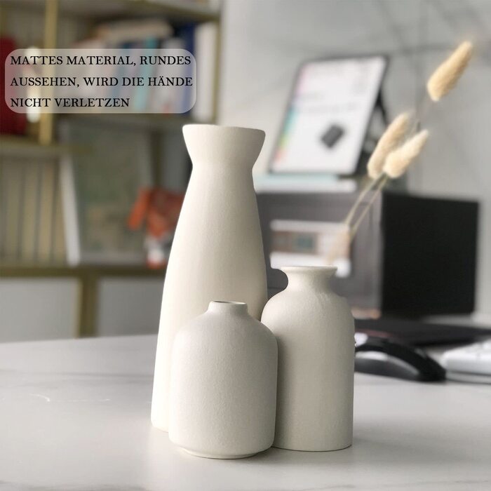Набір ваз для квітів CEMABT керамічні в сучасному стилі білі