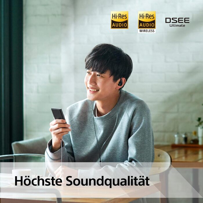 MP3-плеєр Sony Walkman NW-A306 з сенсорним екраном, 32 ГБ, до 36 годин автономної роботи, покращена якість звуку, Wi-Fi, чорний