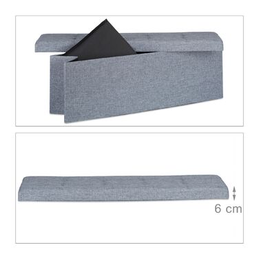 Relaxdays Складана лавка з льону