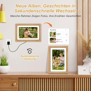 Цифровий фоторамка з дерева, Wi-Fi, 32GB, 10.1
