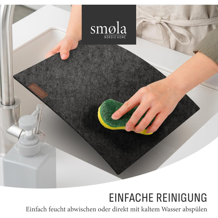 Набір з 12 елементів Smøla: преміальний фетровий набір для столу з підставками | Темно-сірий, миючий | Декор для столу, антрацит