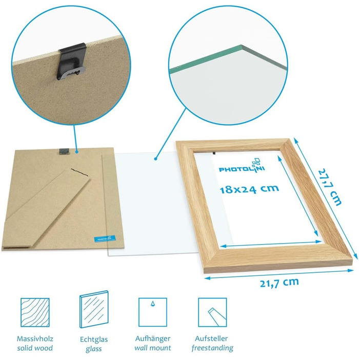 Рамка для фотоколажу біла МДФ, 3 фото 10x15 см, паспарту (18x24 см / 10x, дуб)